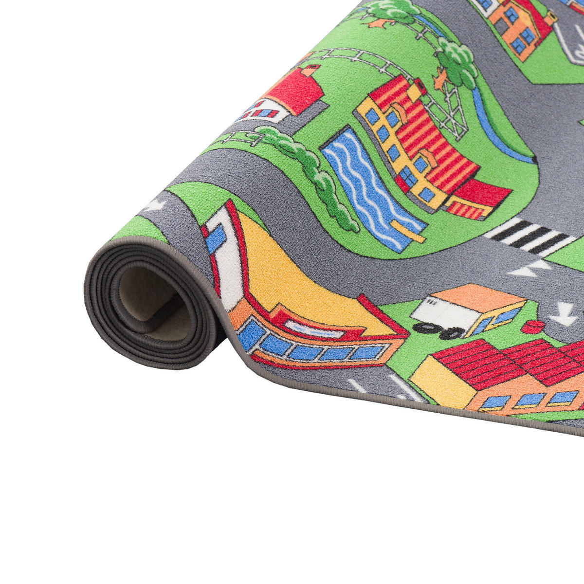 KINDER SPIEL STRASSENTEPPICH - Grün, Textil (80/160cm) - Snapstyle