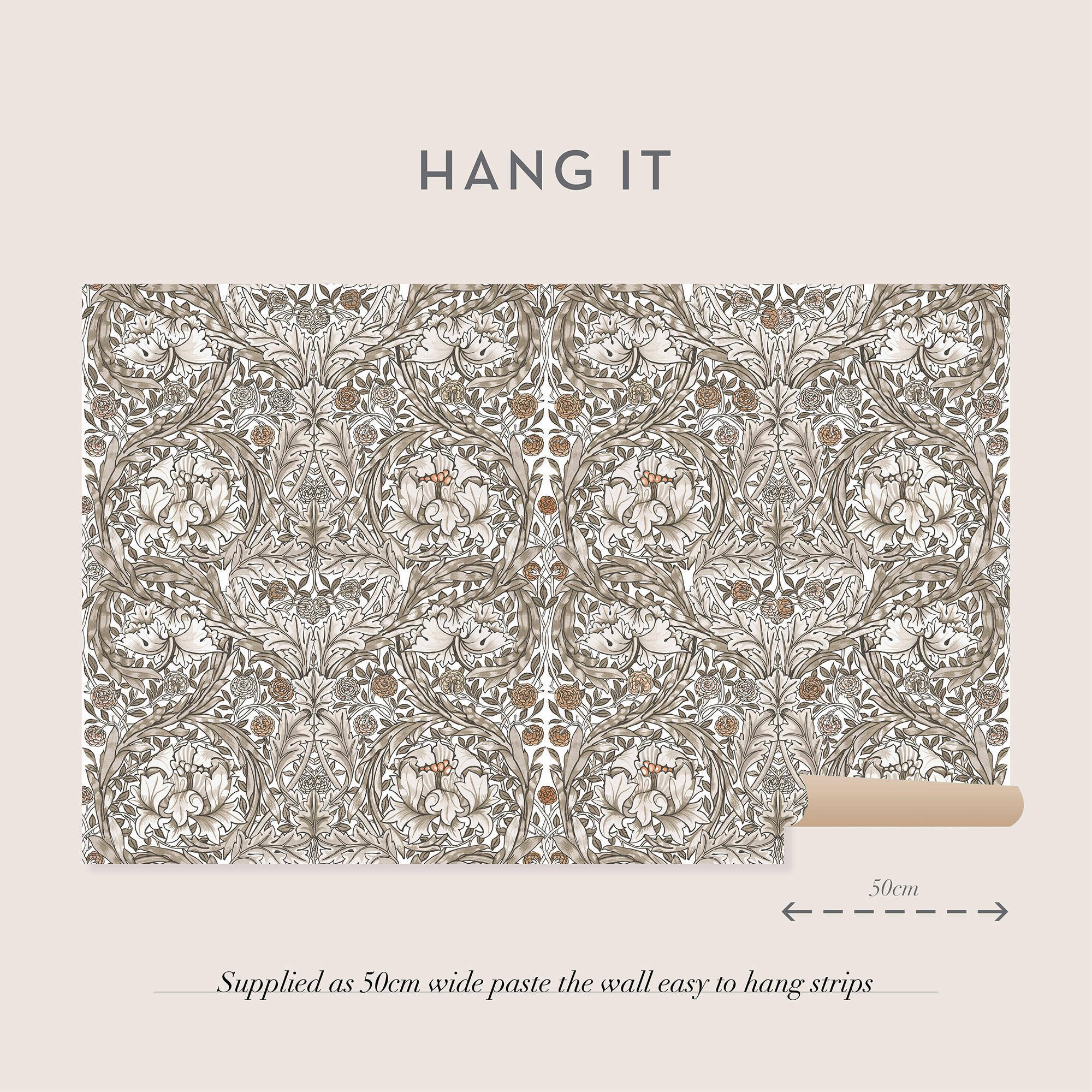 FOTOTAPETE Ringelblume Neutral - Beige, Papier/Textil (250/2cm) - Graham & Brown