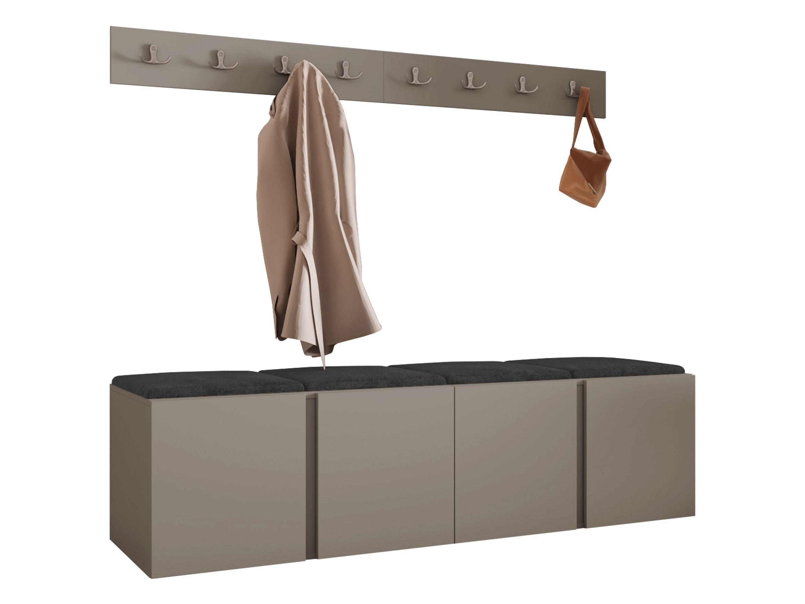 MOBILIER PENTRU HOL Orion VII - cașmir/antracit, material plastic/compozit lemnos (168/42/46cm) - MIRJAN24