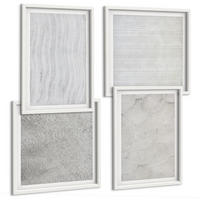 BILDER SET 4er Set - 50x50 cm & 40x60 cm Weißer Rahmen - Sandmuster geometrische Strukturen - Weiß, Kunststoff (50/50cm) - TULUP