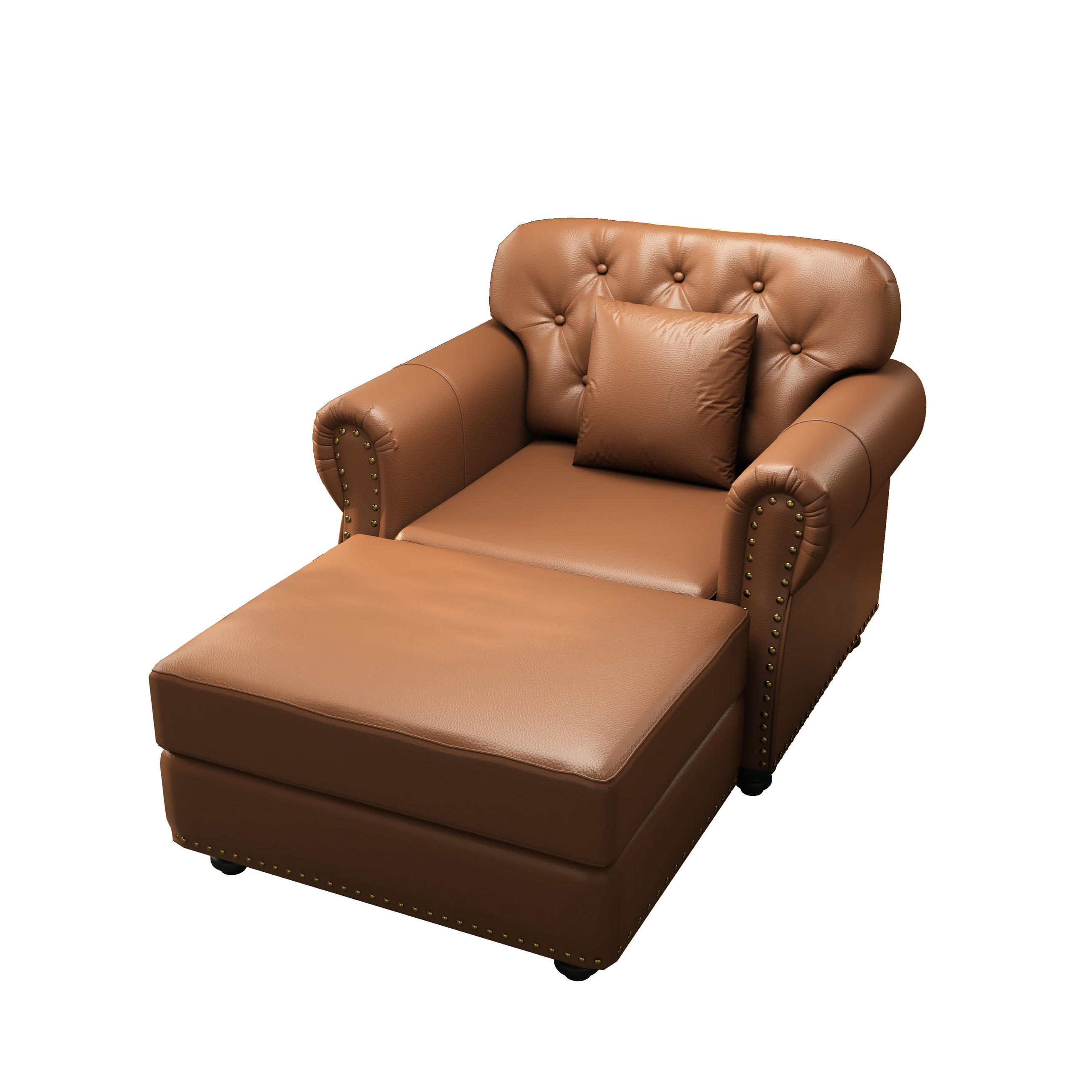 ComfortXL Chesterfield-Sessel Braun 105x86x76 cm