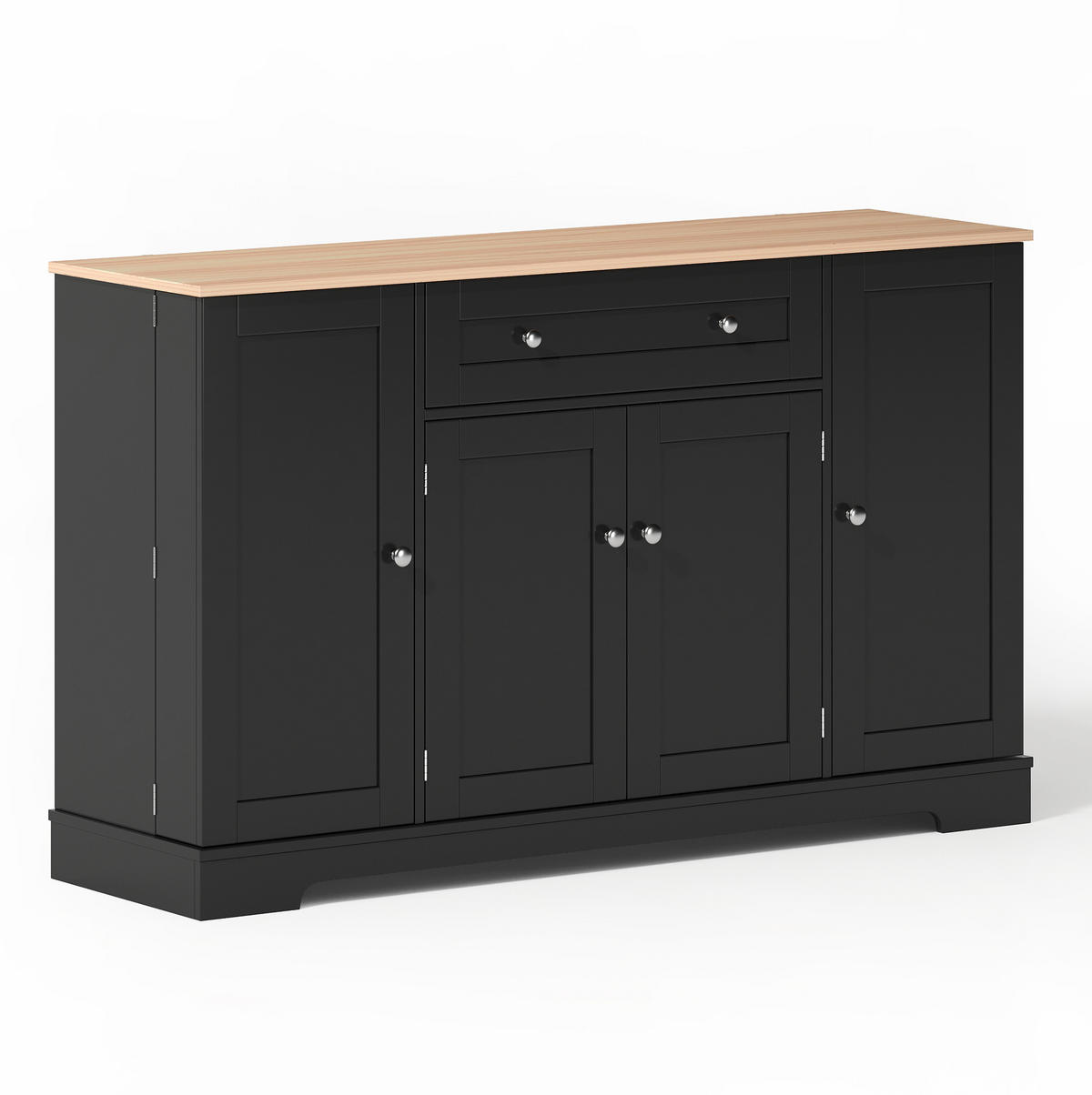 SIDEBOARD mit Schublade 138 cm MDF Schwarz - Schwarz, Holzwerkstoff (138/85/40cm) - Meubliv