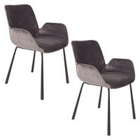 ESSZIMMERSTUHL Brit Dunkelgrau - 2 er Set - Grau, Textil (59/79/62cm) - Zuiver