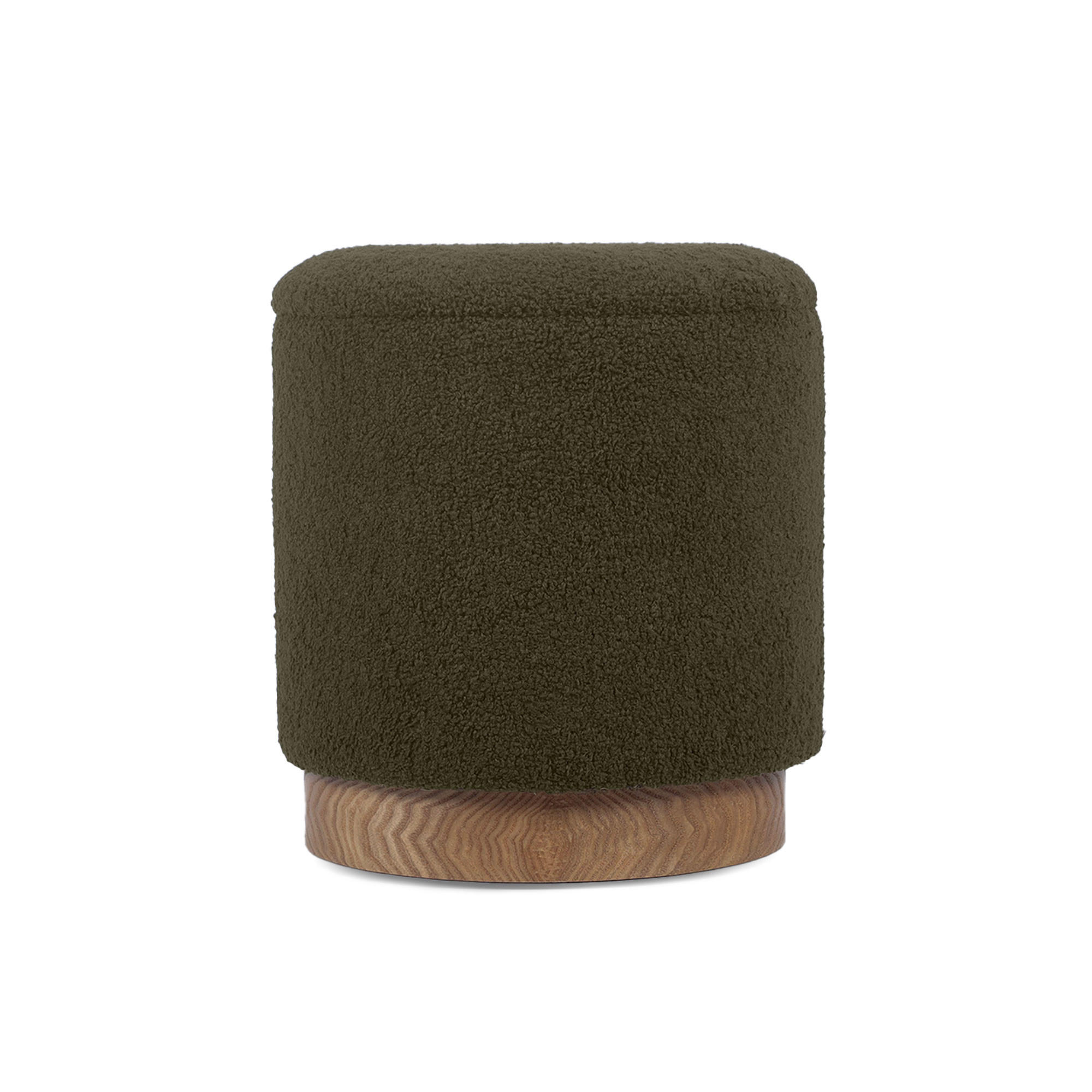 AUFBEWAHRUNGSHOCKER Juliette aus khakifarbenem Frotteestoff - Grün, Holzwerkstoff/Textil (38/42/38cm) - Sicaan