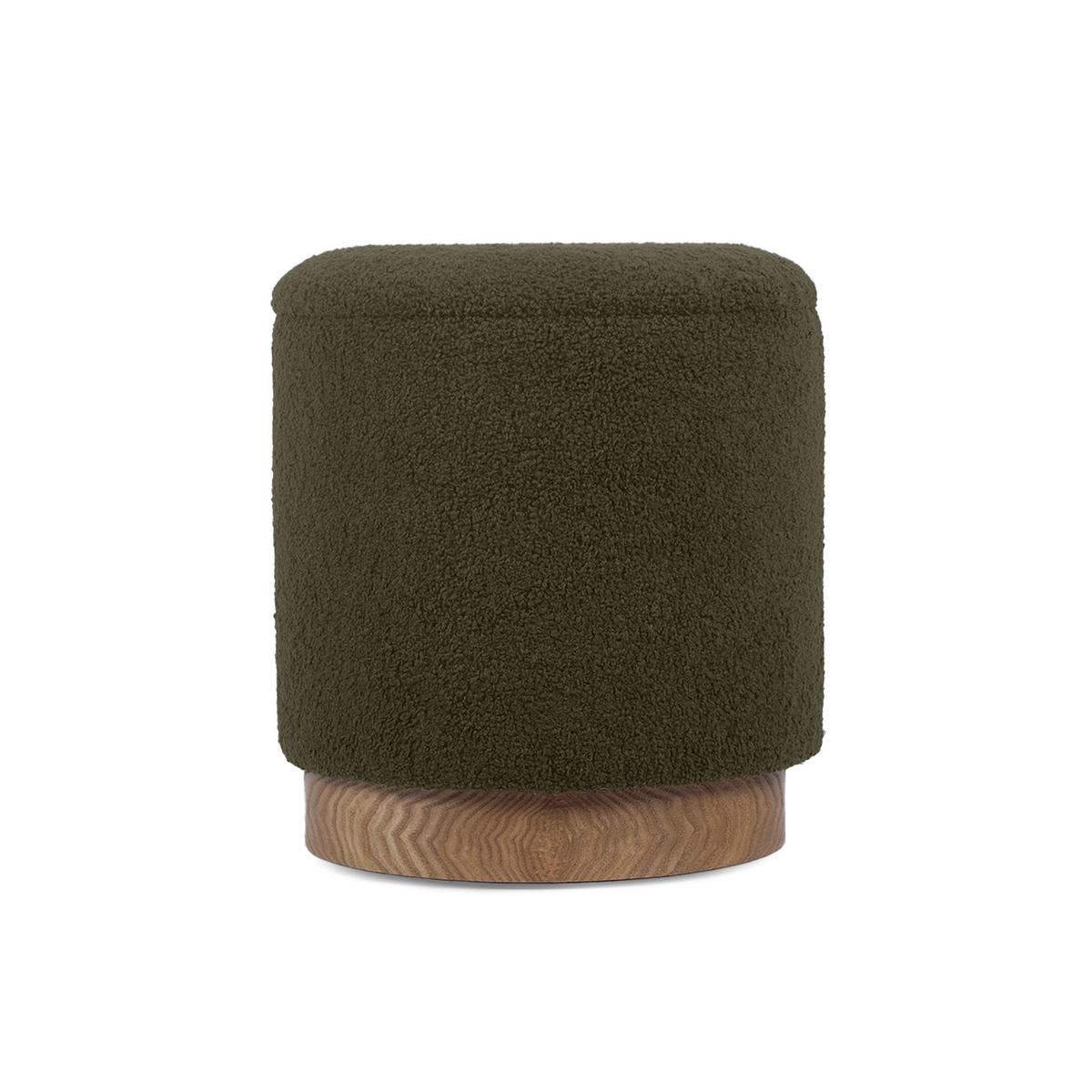 AUFBEWAHRUNGSHOCKER Juliette aus khakifarbenem Frotteestoff - Grün, Holzwerkstoff/Textil (38/42/38cm) - Sicaan