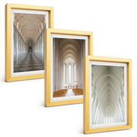 BILDER SET 3er Set - 20x30 cm Goldrahmen - Innenräume historischer Gebäude - Goldfarben, Kunststoff (20/30cm) - TULUP
