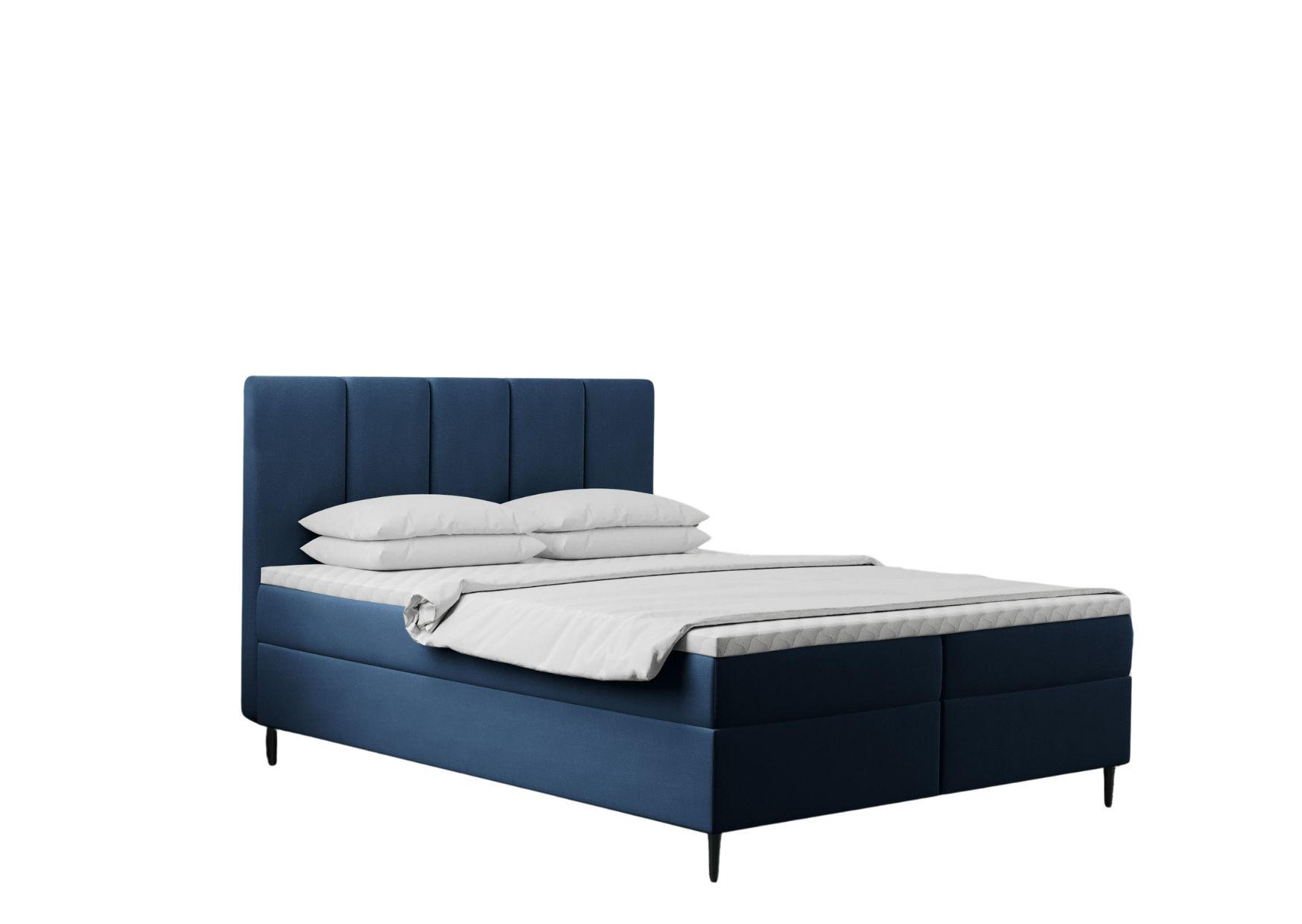 BOXBETT Mit Bettkasten Und Matratze POEL Blau 120x200 cm H3-Bonell - Blau/Mooreichefarben, Holz/Holzwerkstoff (120/200cm) - Kaiser Möbel