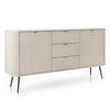 SIDEBOARD Salvia 2T 3S Beige, Schwarz 168/87/39 cm – mit geriffelten Fronten und hohen Beinen - Beige/Schwarz, Holzwerkstoff/Metall (168/87/39cm) - AX Living