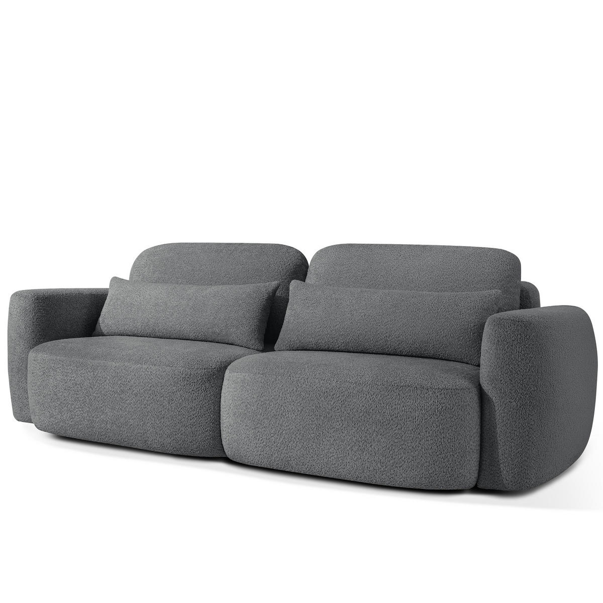 SOFA 3 ELOSA - Dunkelgrau, Holz/Textil (245/85/115cm) - KONSIMO®