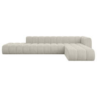 ECKSOFA modulares Sofa Zuvon-L2 - 387x177x70 cm Creme - Hellgrau/Creme, Holzwerkstoff/Textil (387/177cm) - ALTDECOR