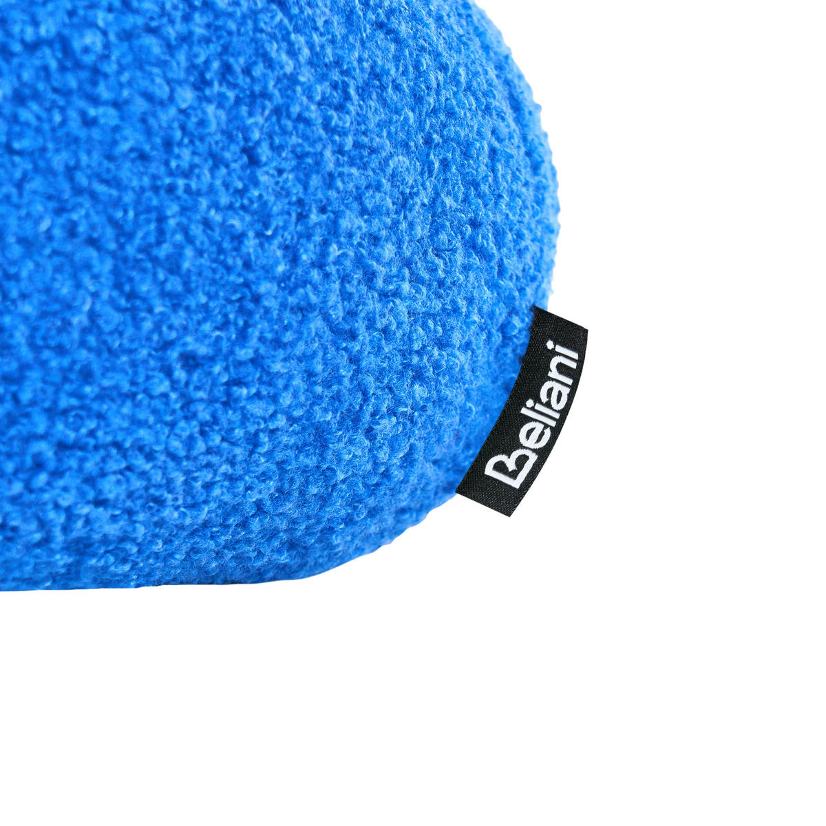 POUF Bouclé Blau Sumpter - Blau, Textil (43/47/43cm) - Beliani