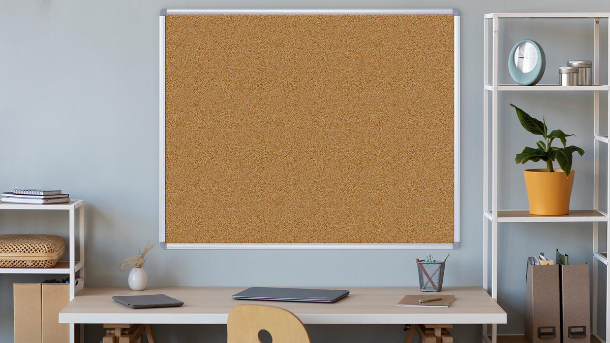 PINNWAND mit Alurahmen 100x80cm - Braun, Holz (100/80/1.6cm) - ALLboards