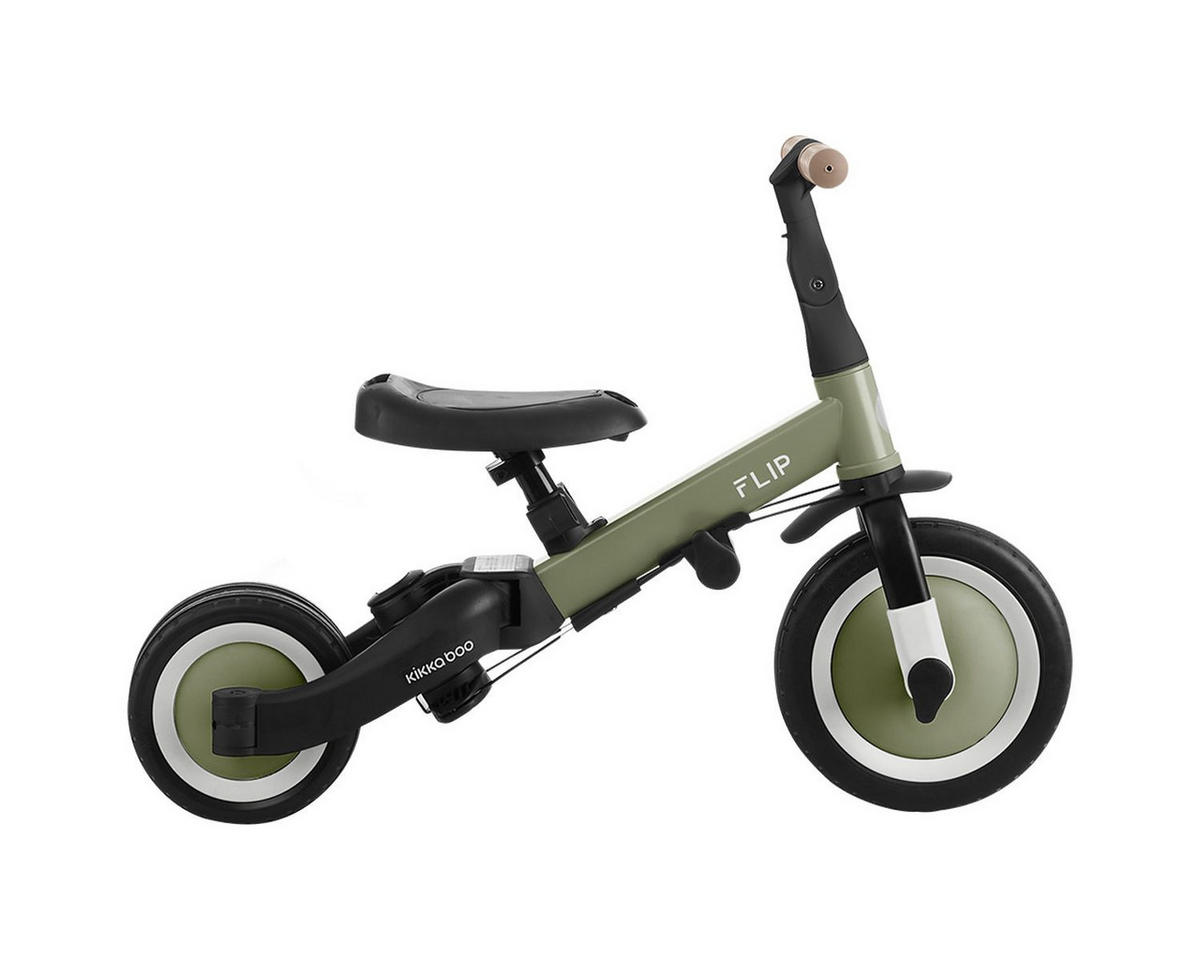 DREIRAD Flip 5 in 1 grün Stahlrahmen, rutschfeste Griffe, verstellbar - Grün, Metall (69/45/78cm) - Kikka boo