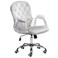 BÜROSTUHL Samtstoff Grau Princess - Grau, Textil/Metall (60/98/60cm) - Beliani