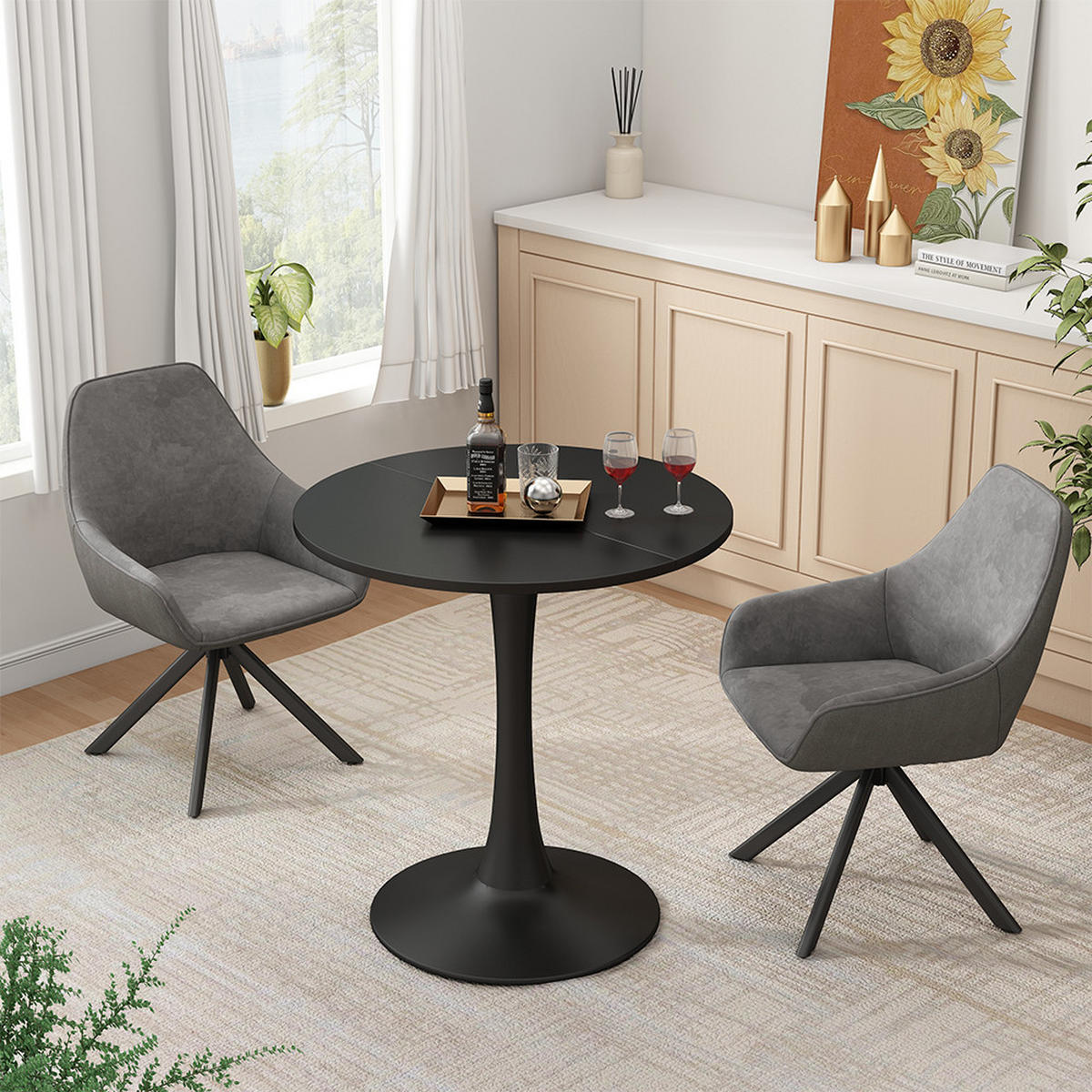 Schwarz, Holzwerkstoff (70/70/73cm) - Vicco