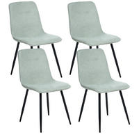 ESSZIMMERSTUHL 4er-Set Hellgrün Tuscola - Schwarz/Hellgrün, Textil (46/88/58cm) - Beliani