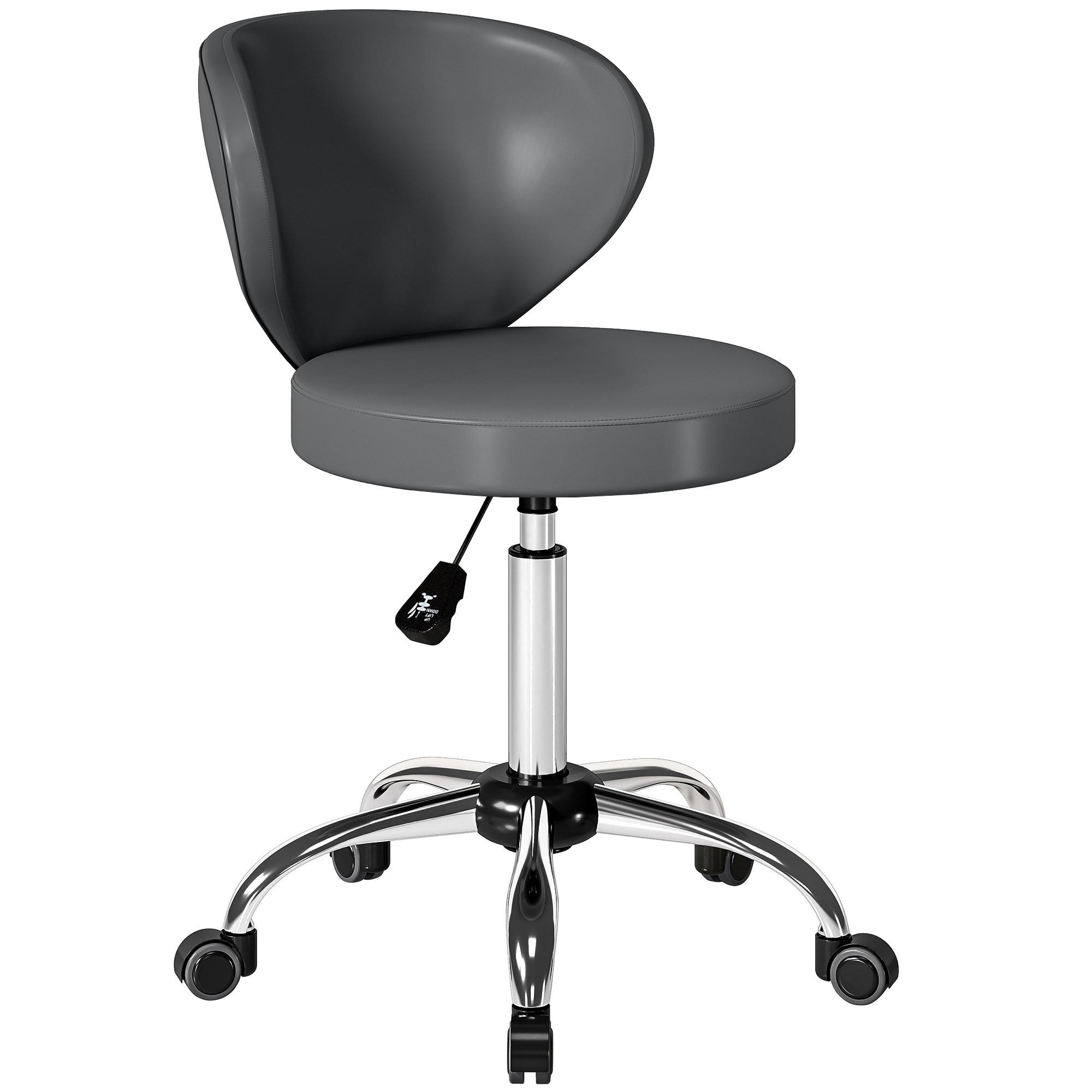 BÜROHOCKER DE-18039 höhenverstellbar 73-88 cm, gepolstert Grau - Grau, Metall (45/88/54cm) - ComfortXL