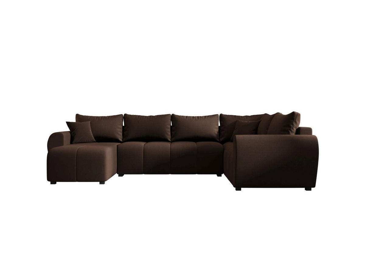 WOHNLANDSCHAFT MOLISA U PLUS Cosmic 800 Rechts mit Schlaffunktion - Braun, Textil (303/82/208cm) - Bedante