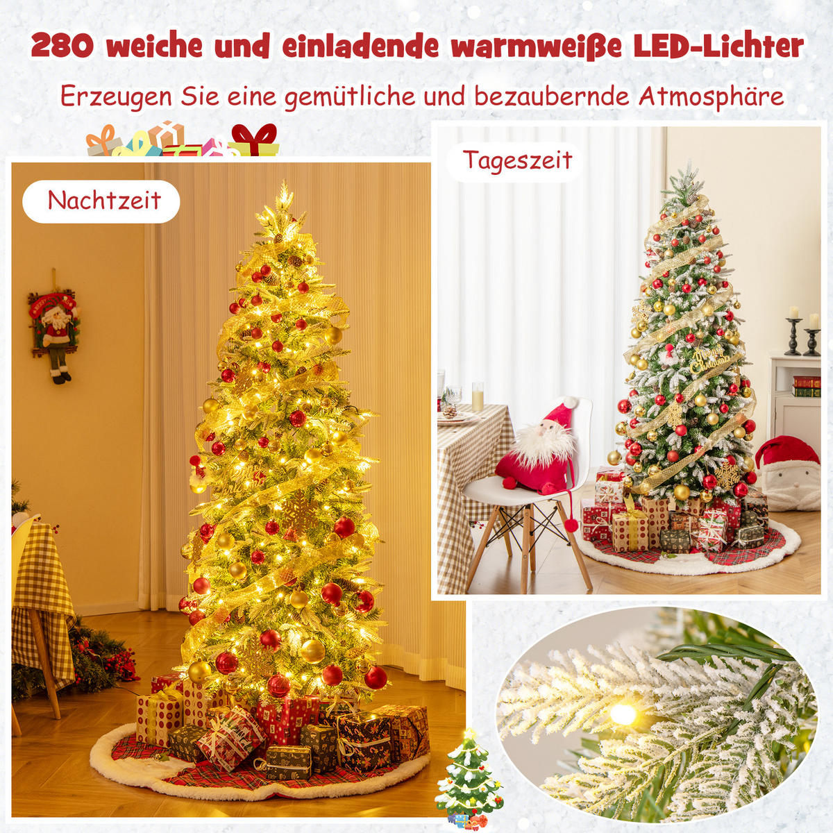 WEIHNACHTSBAUM 190cm Grün - Grün, Metall (190cm) - COSTWAY