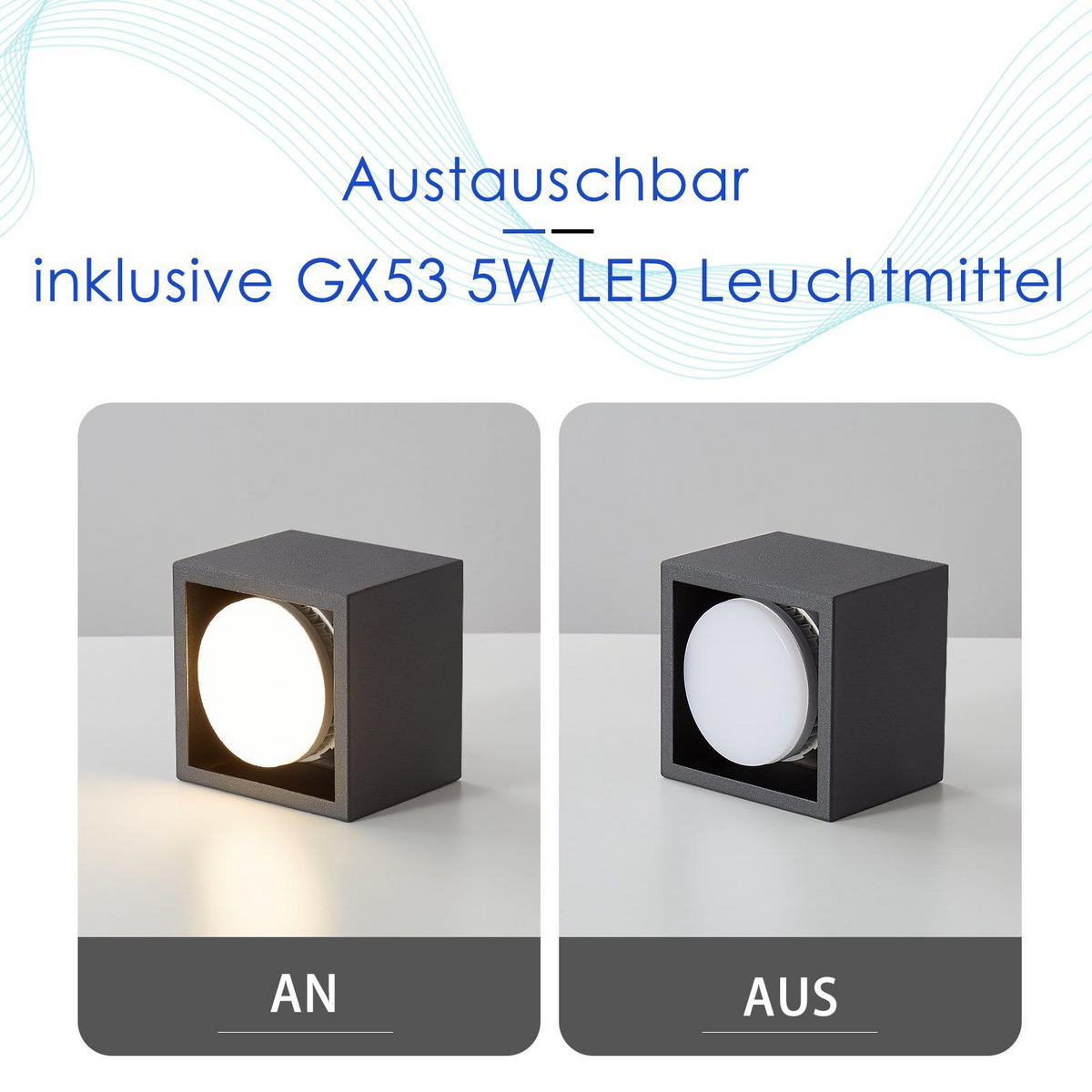 LED-DECKENLEUCHTE Harmonie 1-flammig 10/10/8 cm - Schwarz, Metall (10/10/8cm) - Nettlife