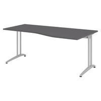 SCHREIBTISCH Serie-B 100/180/72 cm in Graphitfarben - Graphitfarben, Holzwerkstoff (100/180/72cm) - bümö