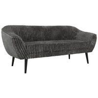 TŘÍMÍSTNÁ POHOVKA PIRS 3 - Šedá Manšestr - Černé nohy - šedá/černá, kompozitní dřevo/textil (180/75/74cm) - MKS