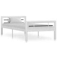BETTGESTELL Weiss Und Schwarz Metall 100/200 Cm - Weiß, Metall (100/200cm) - vidaXL
