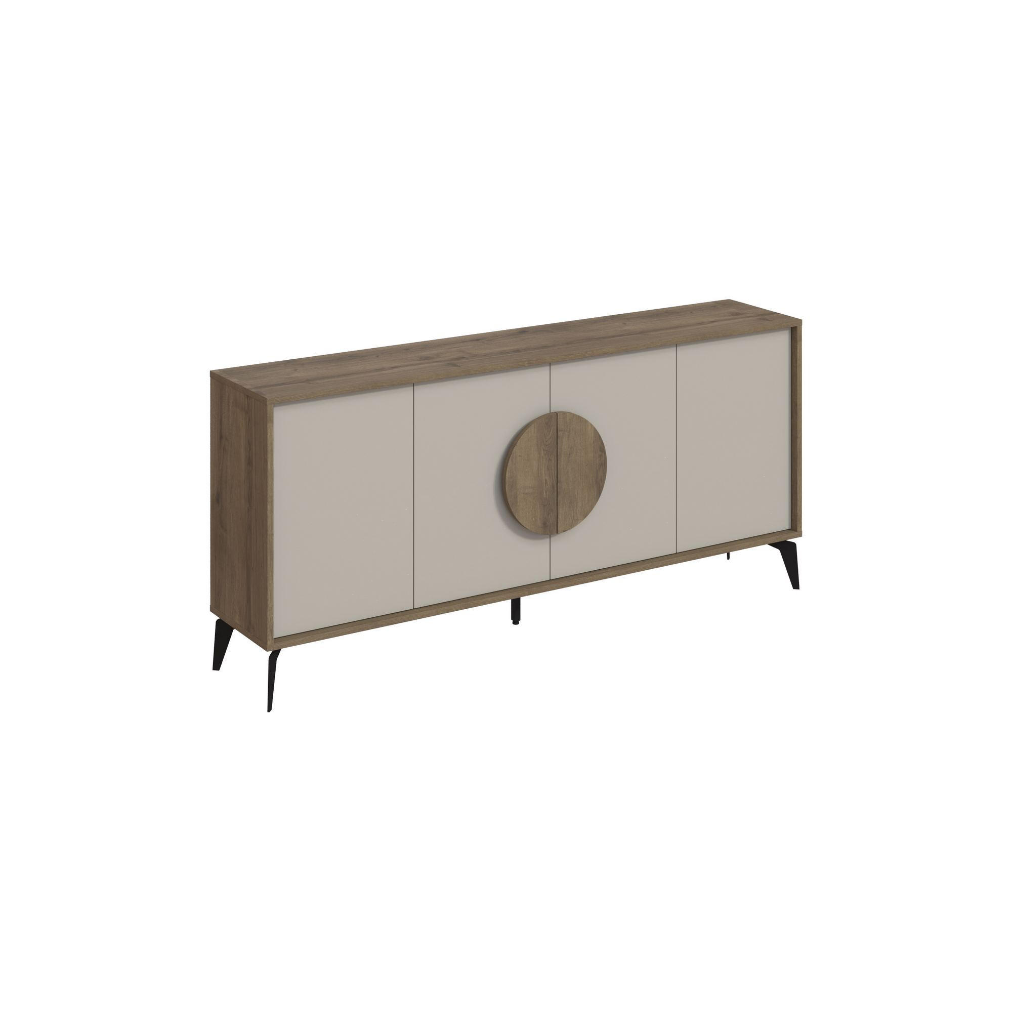 BUFFETSCHRANK gora wide Weiß - Beige, Holz (36/82/180cm) - Habitat Garten