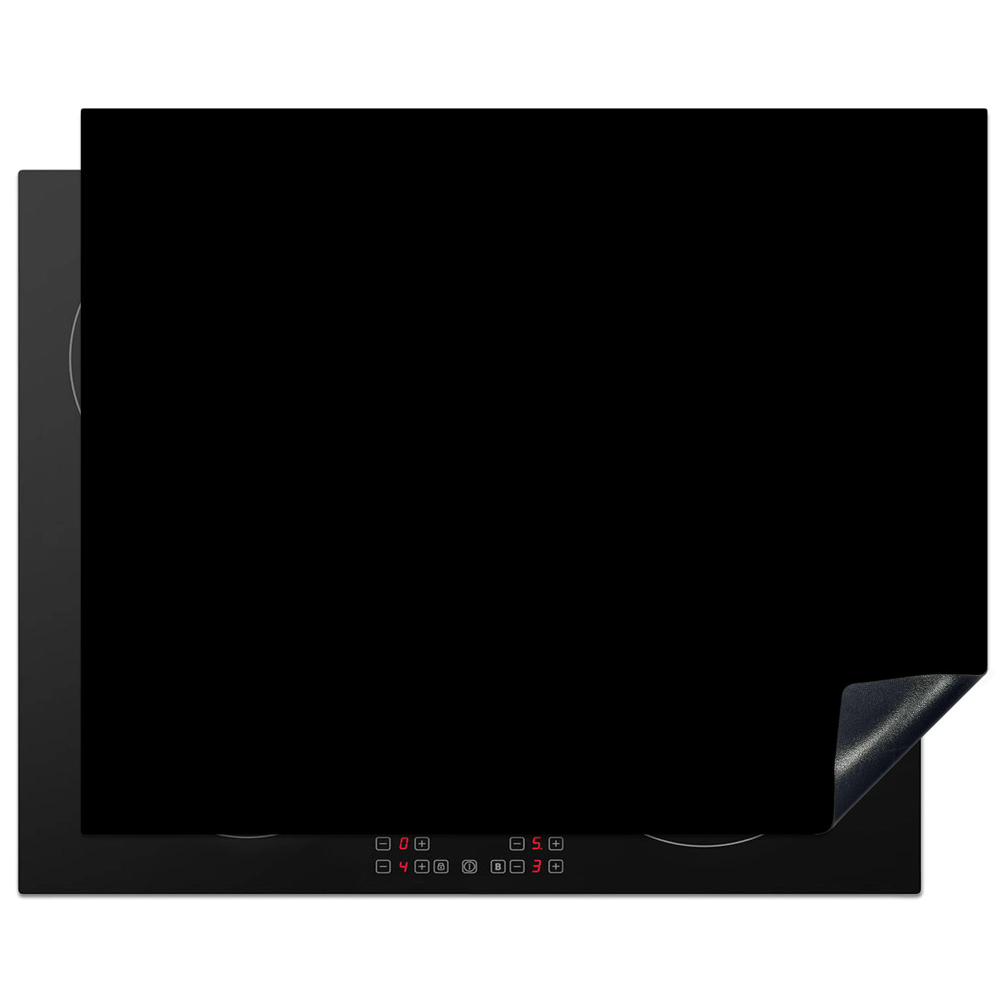 HERDABDECKPLATTE Schwarz - Einfarbig 65x52 cm - Schwarz, Kunststoff (65/0.2/52cm) - MuchoWow