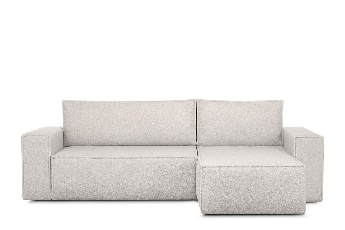 ECKSCHLAFSOFA-LINKS/RECHTS NAPI II in Pet Friendly Stoff, weiß - Weiß, Textil (262/148cm) - KONSIMO®