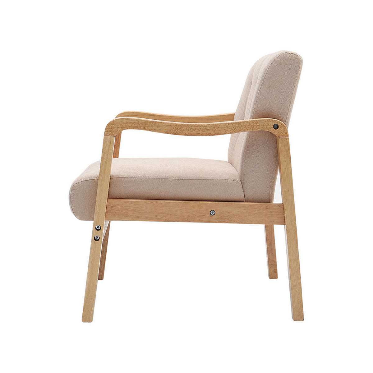 POLSTERSESSEL 70/63/78 cm Armlehnen Holzrahmen Leinen Beige - Beige/Naturfarben, Holz/Textil (70/78/63cm) - Livingandhome