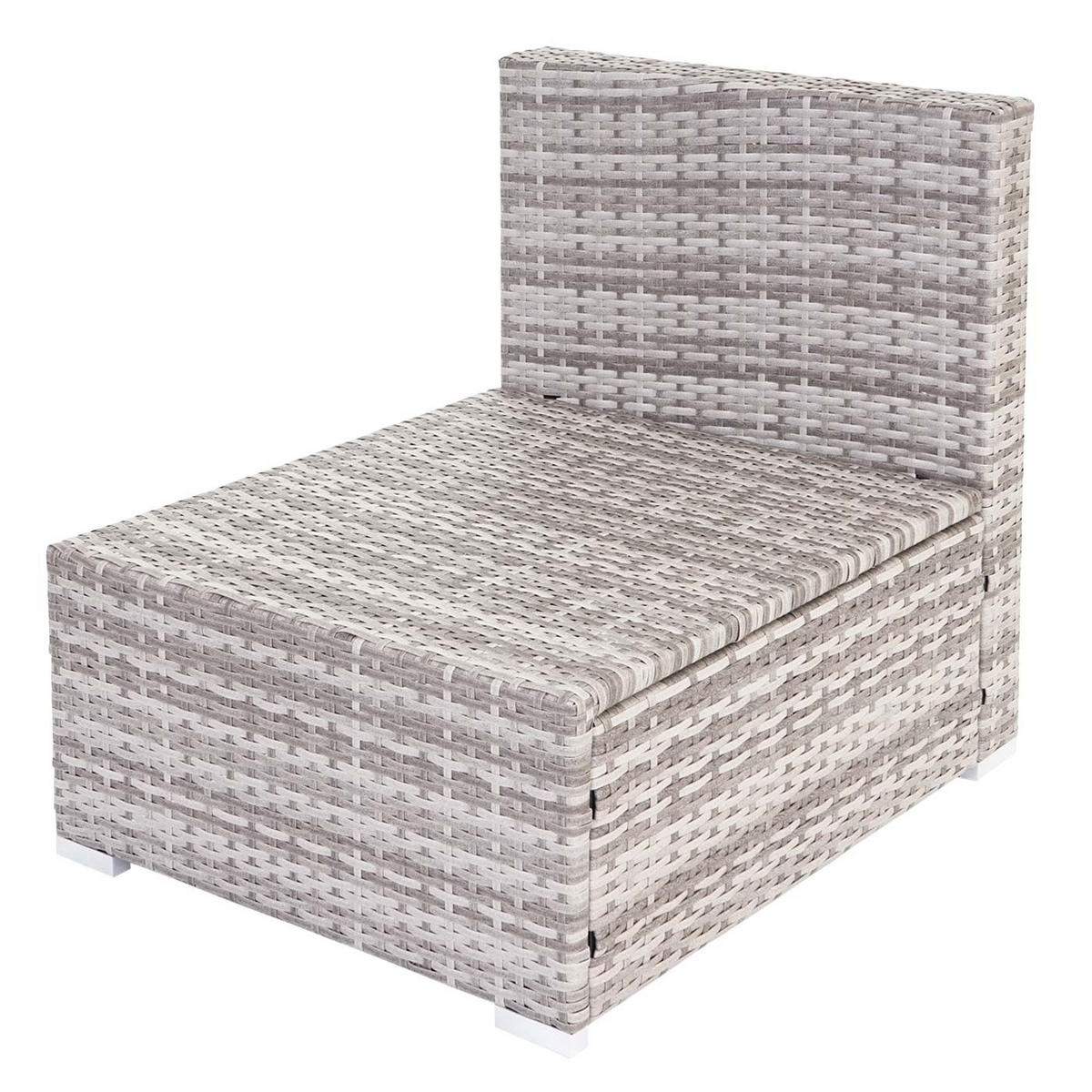 GARTENGARNITUR Lounge-Set Grau Kissen Creme - Grau, Metall - PROREGAL