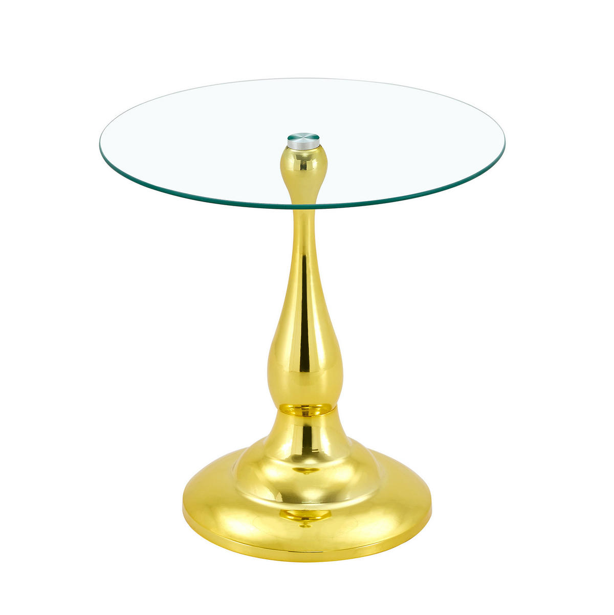 BEISTELLTISCH aus Glas und Metall 50x50x51 cm Gold mit gehärteter Glasplatte - Goldfarben, Glas (50/50/51.5cm) - IVMEU