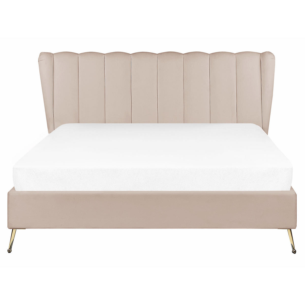 POLSTERBETT 160/200 cm Taupe Miribel - Taupe, Textil (160/200cm) - Beliani