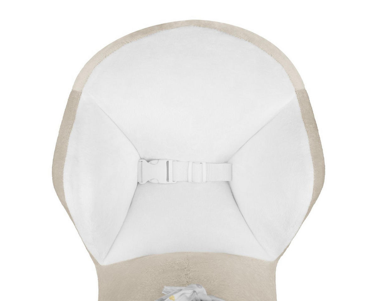 SCHAUKELTIER Maus beige Plüsch, Sicherheitsgurt, Holzgriffe, Fußstützen, Rückenlehne - Beige, Textil (35/58/58cm) - Kikka boo