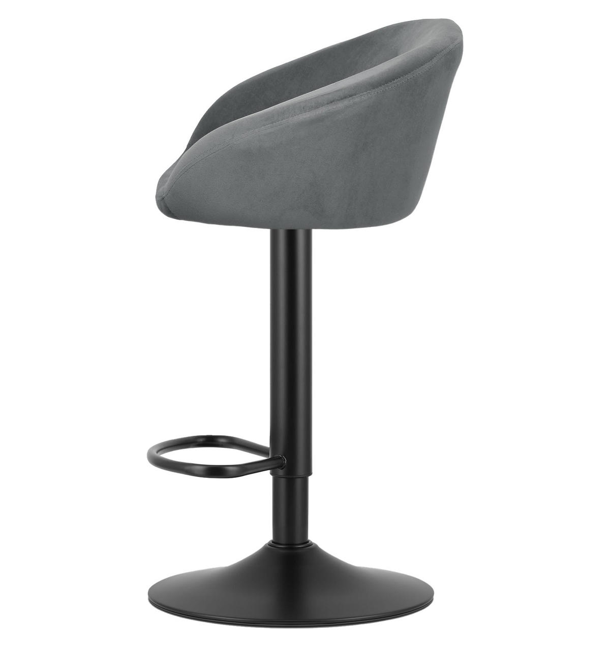 BARHOCKER 2-er Set EAST grauer Sitz, schwarze Basis - Schwarz/Grau, Textil (53/103/46cm) - Valora