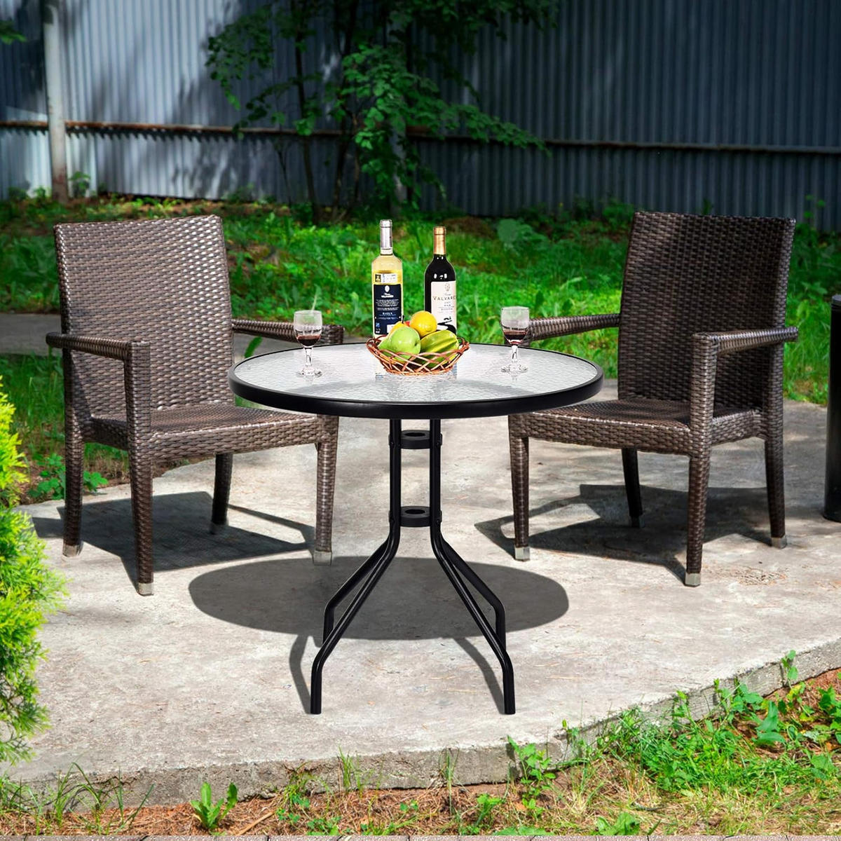GARTENTISCH rund 90cm - Transparent, Metall (90/90/70cm) - Mat-Haus