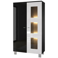 VITRINE Denjo Tür in Weiß Hochglanz - Weiß Hochglanz, Holzwerkstoff (71/129/35cm) - Vladon