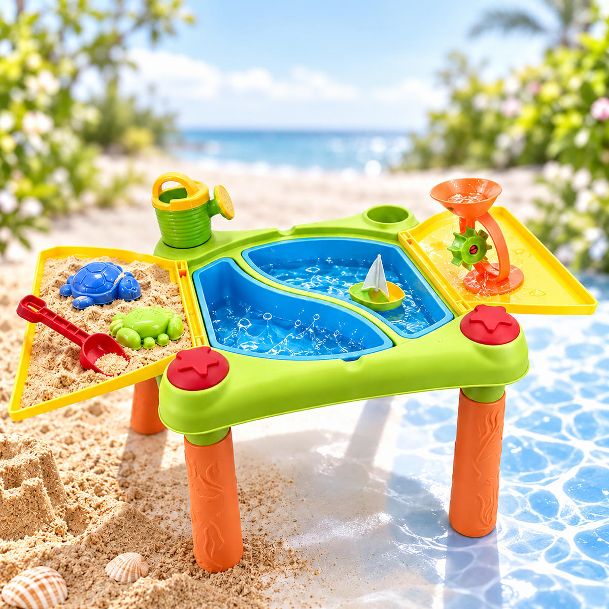 STŮL Vícebarevný vodní hra 10-ks sada - různobarevná, plast (100/48cm) - Relaxdays