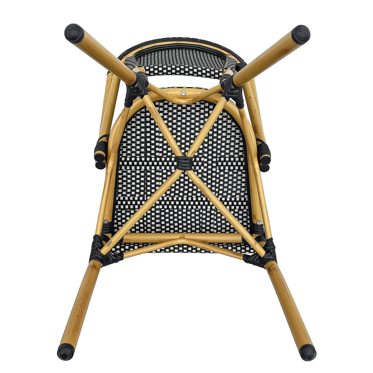 GARTENSTUHL - Aluminium / Textilene - Schwarz / Weiß - 2er-Set - Schwarz/Weiß, Textil/Metall (46/99/58cm) - home24