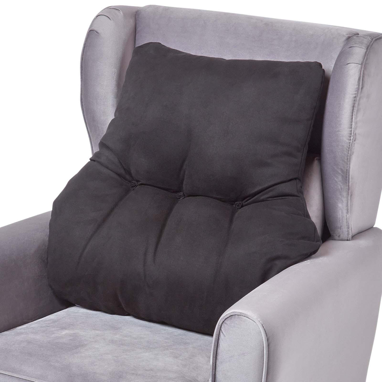 RÜCKENKISSEN schwarz 68/58 cm – Stützkissen für Sessel, Velours - Schwarz, Textil (68/15cm) - Homescapes