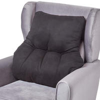 RÜCKENKISSEN schwarz 68/58 cm – Stützkissen für Sessel, Velours - Schwarz, Textil (68/15cm) - Homescapes