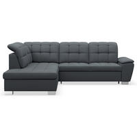 ECKSOFA Jamaal Dunkelgrau linksseitig - Dunkelgrau/Schwarz, Textil (258/212cm) - Selsey