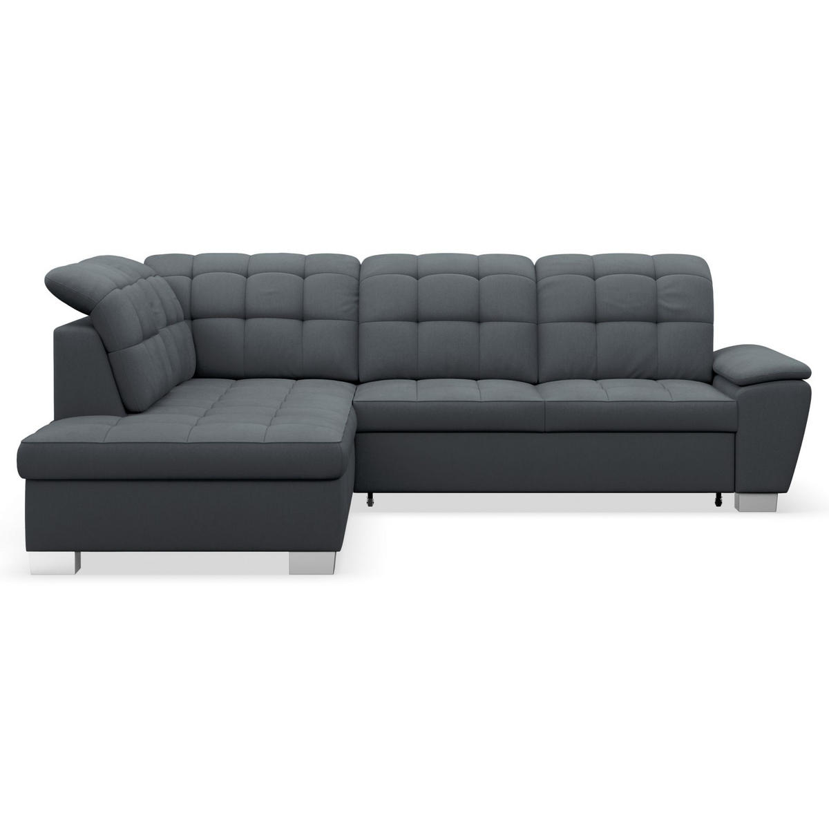ECKSOFA Jamaal Dunkelgrau linksseitig - Dunkelgrau/Schwarz, Textil (258/212cm) - Selsey