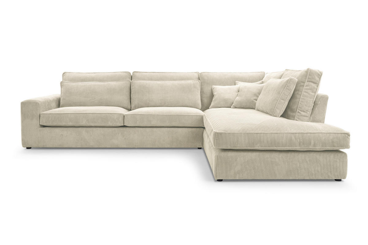 ECKSOFA Comforto MINI CORD 280 x 224 cm Ausrichtung rechts - Creme, Textil (280/224cm) - AN-Moebel 4u
