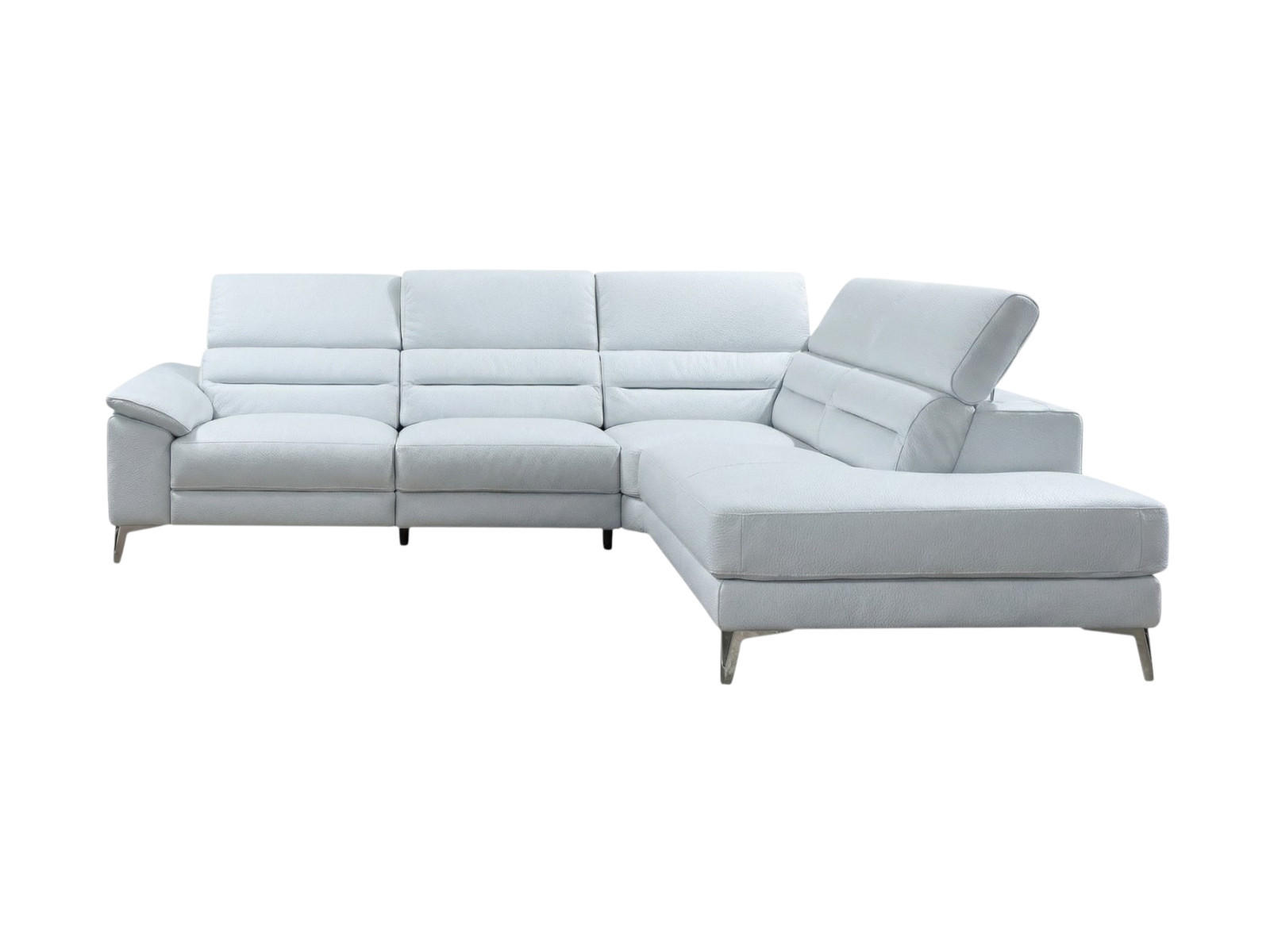 ECKSOFA Tucano Echtleder Weiß - Weiß, Leder/Metall (258/232cm)