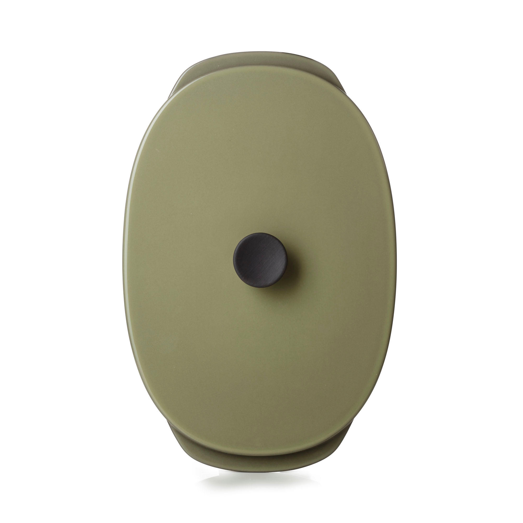 KASSEROLLE / AUFLAUFFORM MIT DECKEL CARACTERE 19 x 13 cm Kardamom - Dunkelgrün, Keramik (19/13/5cm) - Revol Porcelaine France