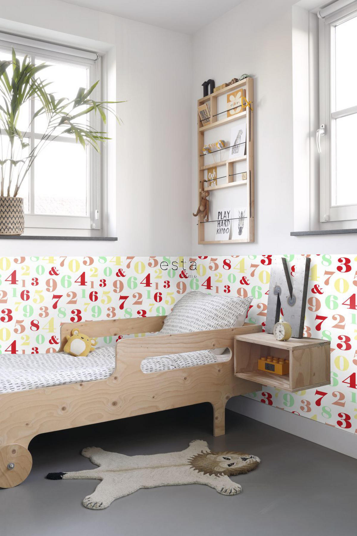 XXL-VLIESTAPETE Zahlen 50 x 900 cm - Rot, Papier (50/0.1cm) - ESTAhome