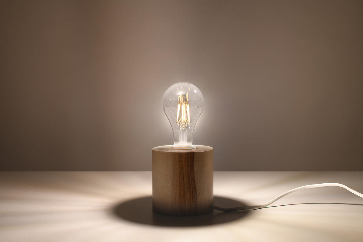 TISCHLEUCHTE SALGADO Holz Braun - Braun, Holz (10/10/10cm) - Sollux Lighting