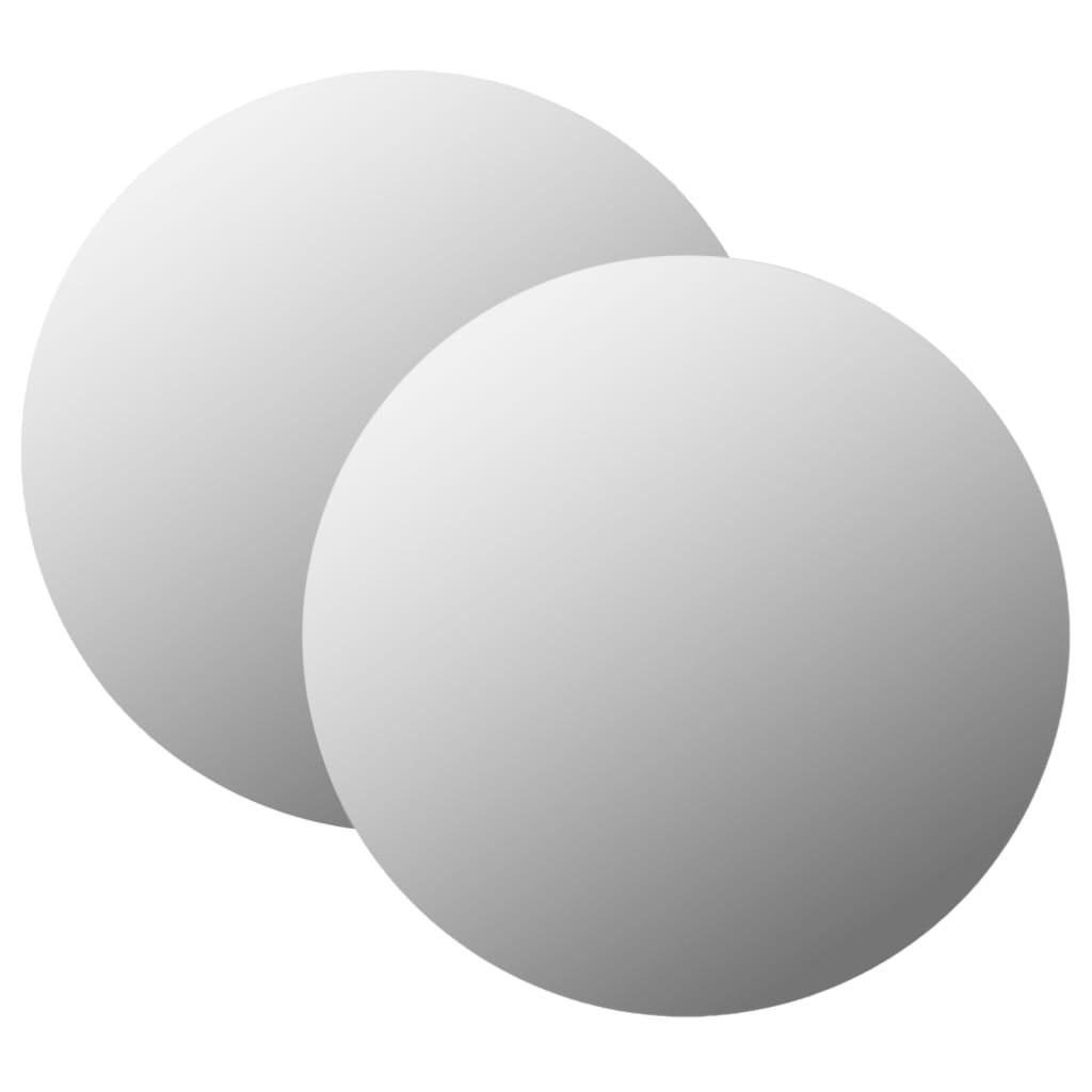 WANDSPIEGEL 2 Stk. 50 cm Rund Glas - Silberfarben, Glas (50/50/1cm) - furnicato